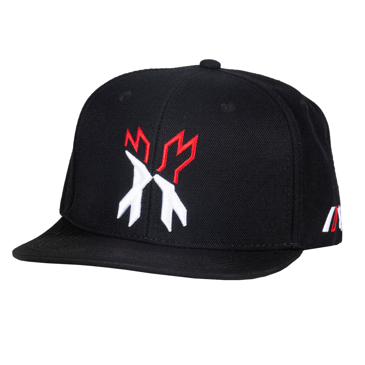 Split Snapback Hat - Black/White/Red